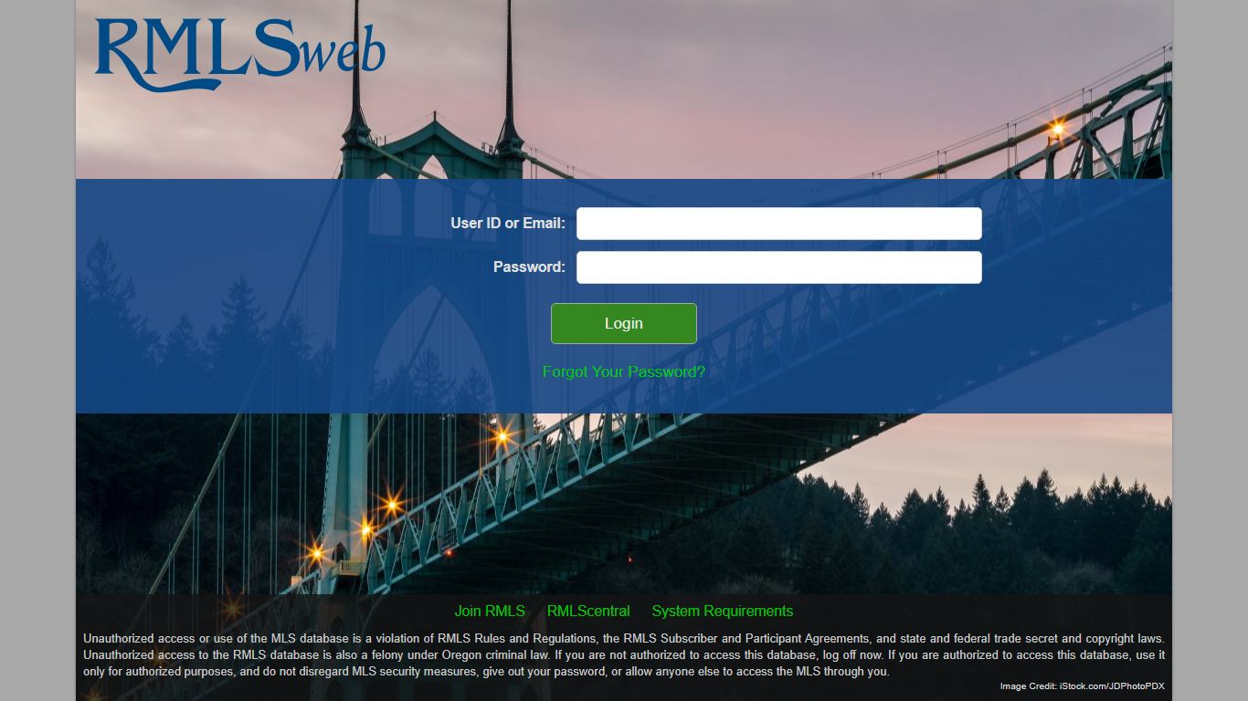 RMLSweb - Login Page